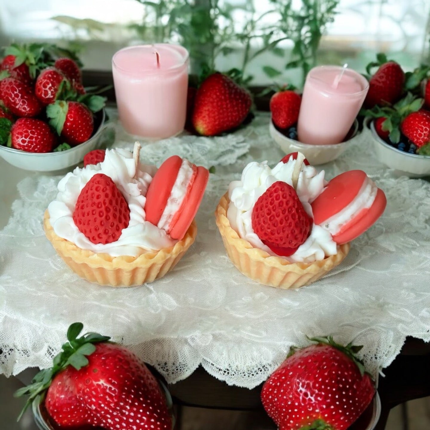 Bougies gourmandes tartelettes Bonbons à la fraise